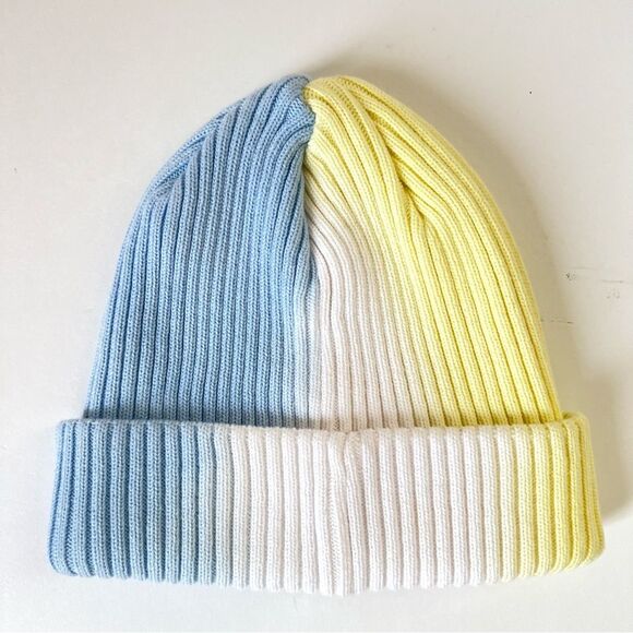 adidas Blue & Yellow Ombré Wash Beanie Knit Hat OSFA - Picture 6 of 11
